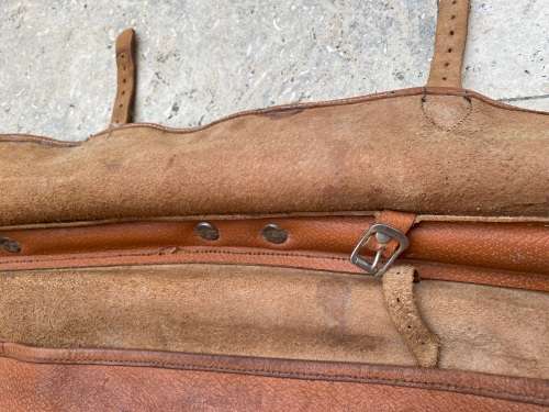 antique old italian leather bag ww1 period with signs of age