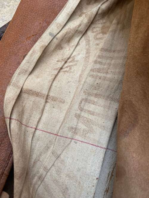 antique old italian leather bag ww1 period with signs of age