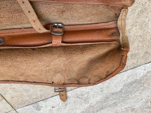 antique old italian leather bag ww1 period with signs of age