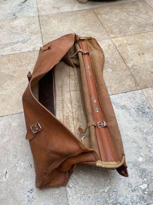 antique old italian leather bag ww1 period with signs of age