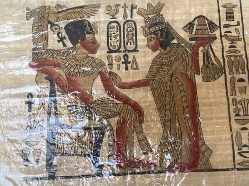 vintage papyrus print pair