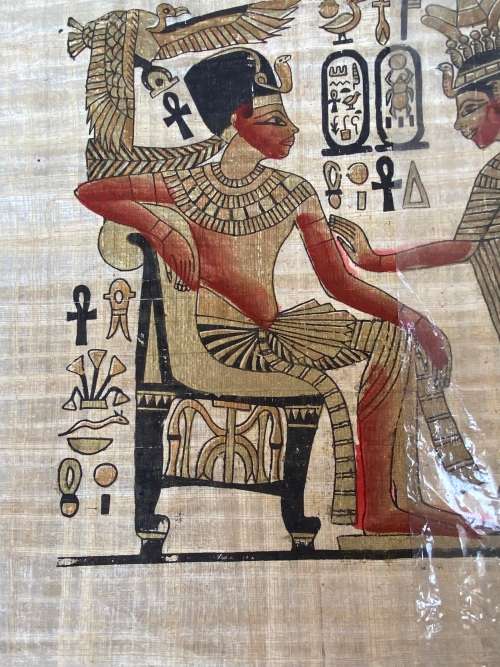vintage papyrus print pair