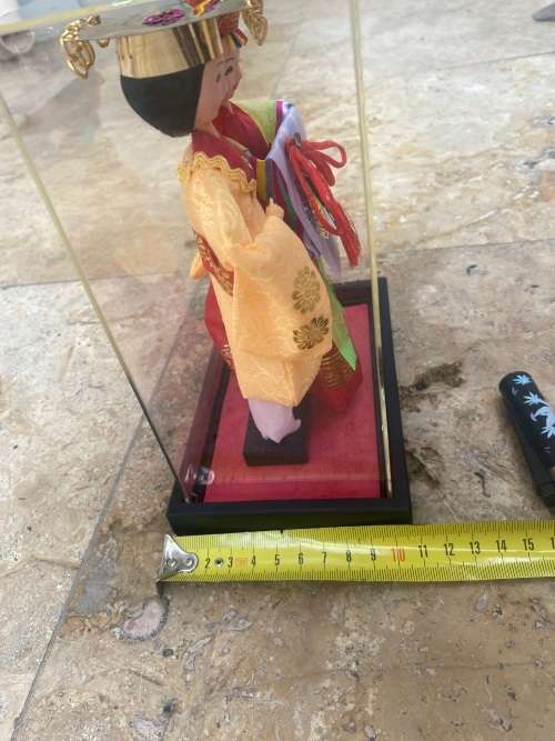 vintage korean wedding dolls in perspex casing