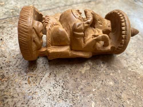 Ganesh wood hand carved Ganesha statue sculpture figure elephant god