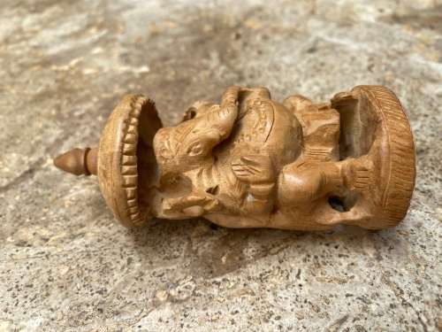 Ganesh wood hand carved Ganesha statue sculpture figure elephant god