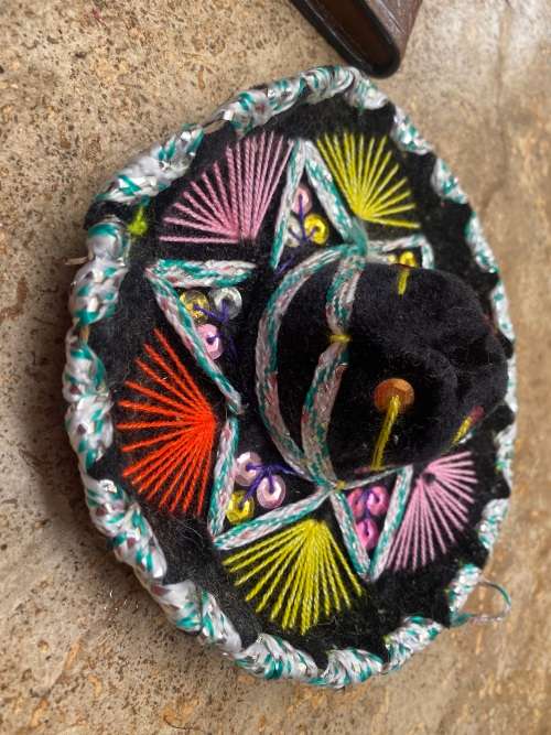 vintage Mexican coin purse and miniature sombrero Mexico