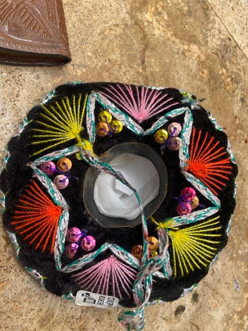 vintage Mexican coin purse and miniature sombrero Mexico