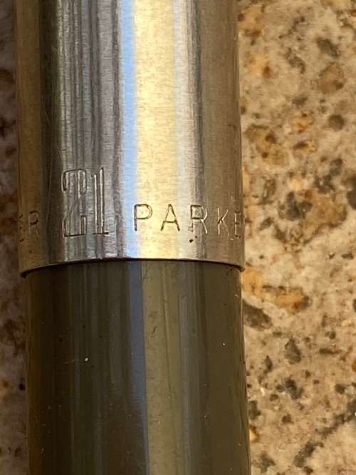 vintage Parker fountain Pen 21  made in USA gun metal grey
