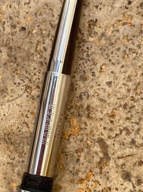 vintage Parker fountain Pen 21  made in USA gun metal grey