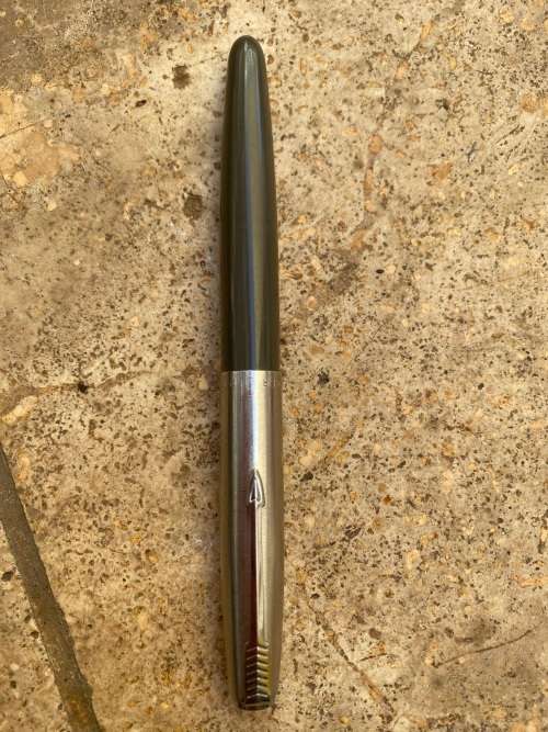 vintage Parker fountain Pen 21  made in USA gun metal grey