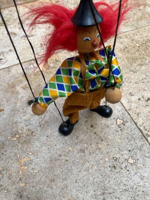 vintage clown  Marionette puppet