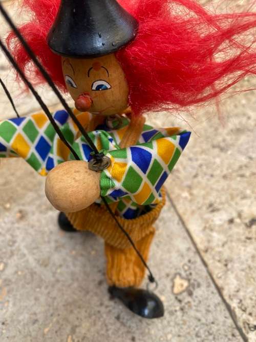vintage clown  Marionette puppet