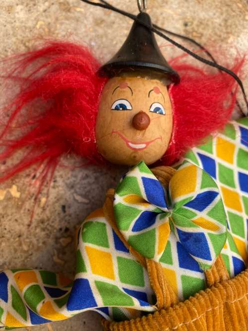 vintage clown  Marionette puppet