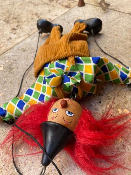 vintage clown  Marionette puppet