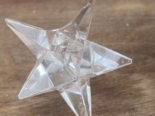 vintage set of Rosenthal crystal star candle stick holders 9 sided