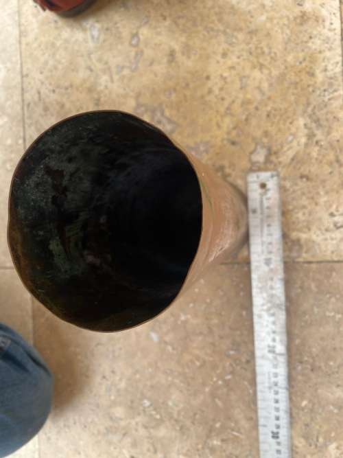 old  brass shell 1941 trench art for umbrella / walking stick