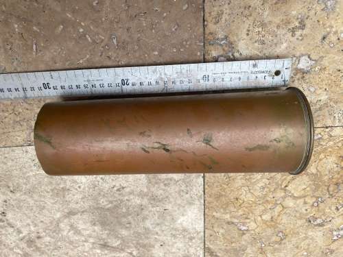 old  brass shell 1941 trench art for umbrella / walking stick