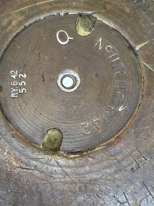 old  brass shell 1941 trench art for umbrella / walking stick