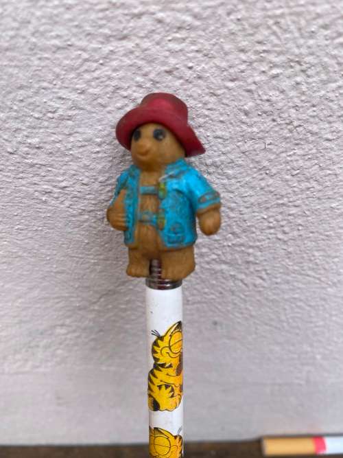 vintage paddington bear pencil topper hong kong with Garfield pencil, Garfield mug
