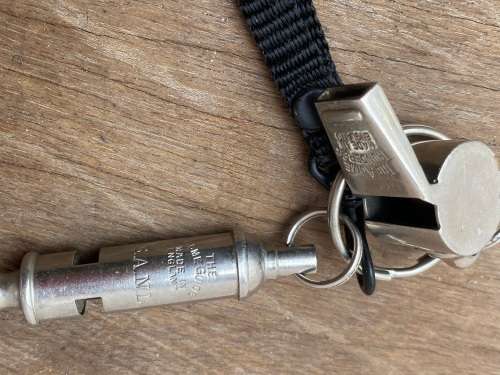 Vintage ACME guide whistle , ACME thunderer whistle pair plus Taiwan whistle lot