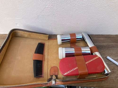 mens vintage grooming set labeled G C