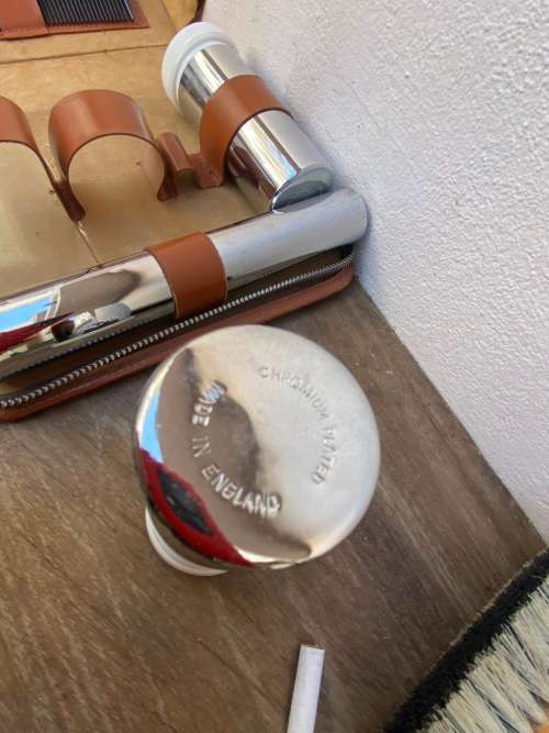 mens vintage grooming set labeled G C