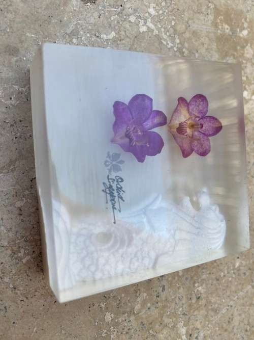 preserved orchid paperweight merlon design Singapore