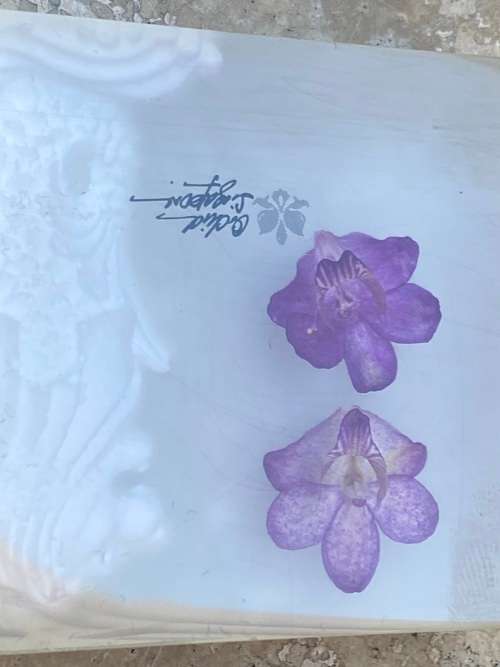 preserved orchid paperweight merlon design Singapore