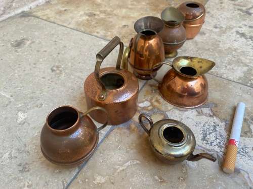 brass miniature , miniature brass lot dollhouse / printers tray lot
