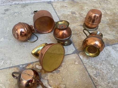 brass miniature , miniature brass lot dollhouse / printers tray lot