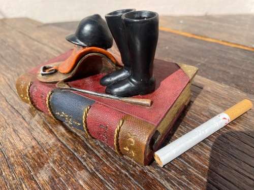 Vintage Horse rider theme book paperweight Sculptures UK equestrian journal vol 1