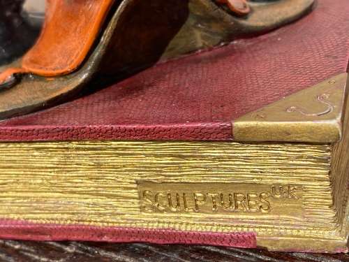 Vintage Horse rider theme book paperweight Sculptures UK equestrian journal vol 1