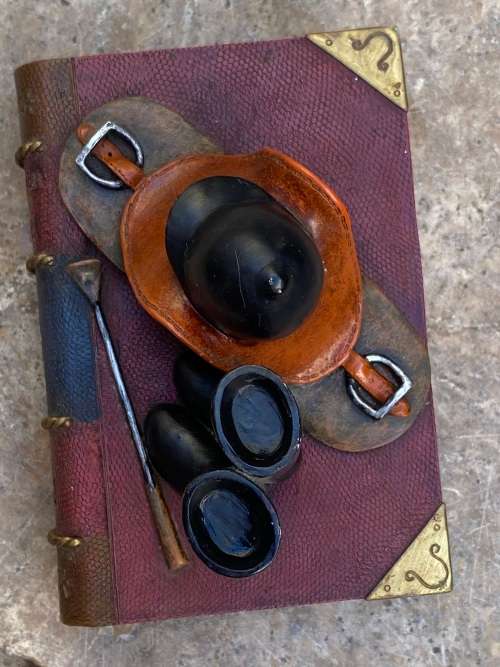 Vintage Horse rider theme book paperweight Sculptures UK equestrian journal vol 1