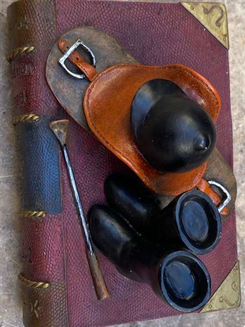 Vintage Horse rider theme book paperweight Sculptures UK equestrian journal vol 1
