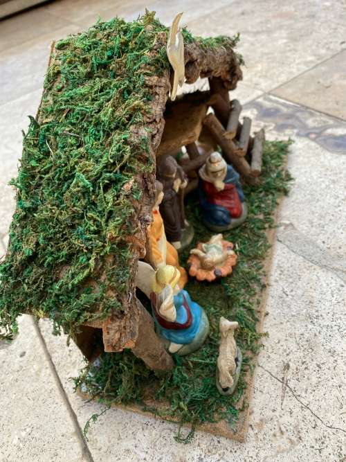 Vintage nativity set 8 piece ,  crèche de Noel