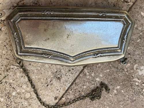 Antique etched silver plate coin purse