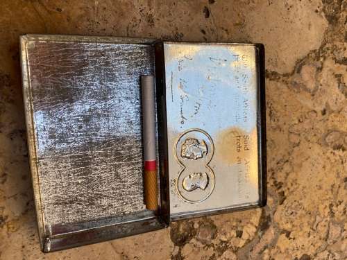 Vintage cigarette tin case RARE CHRISTMAS 1941 world war 2