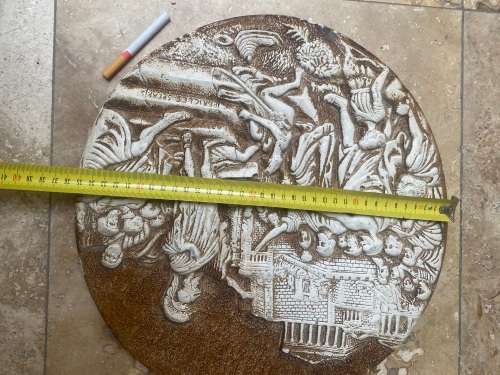 Vintage  Greek Greece Pericles speaks to Athens wall plaque 3d plaster