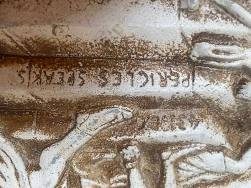 Vintage  Greek Greece Pericles speaks to Athens wall plaque 3d plaster