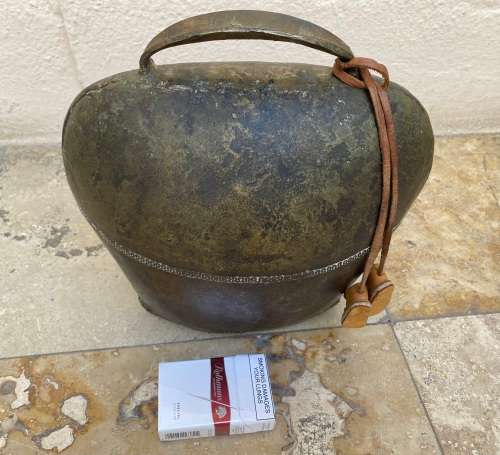 Antique extra large giant  alpine cow bell Swiss