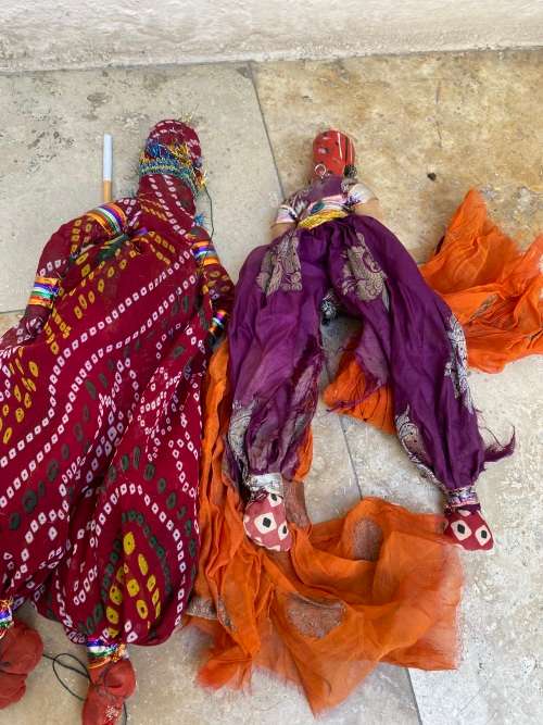 Indian Rajasthani Wood Folk Puppets puppet Doll pair