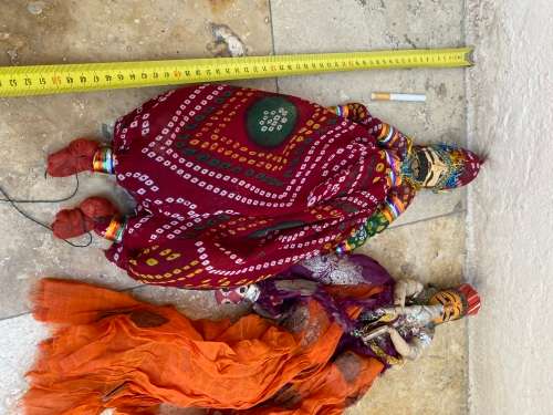 Indian Rajasthani Wood Folk Puppets puppet Doll pair