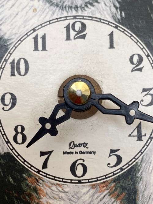 Dog mini cuckoo clock moving eyes for collectors Germany
