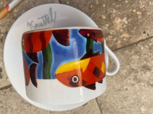 The knuttel Tipperary Crystal espresso cup and saucer fish