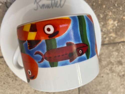 The knuttel Tipperary Crystal espresso cup and saucer fish