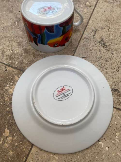 The knuttel Tipperary Crystal espresso cup and saucer fish