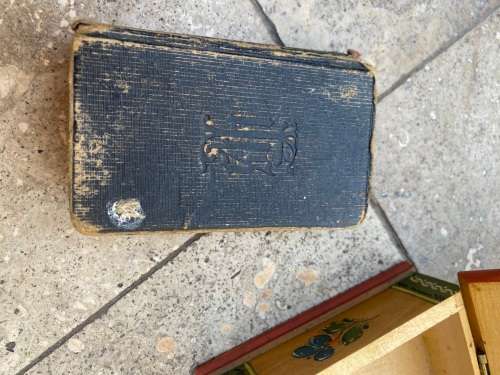Vintage manual of prayers , the key of heaven bible in wooden box