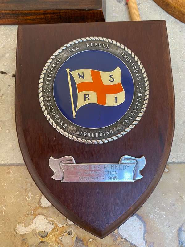 Vintage Nautical wood plaques trophy lot  NSRI RNLI  master mariners wall hangings sea rescue