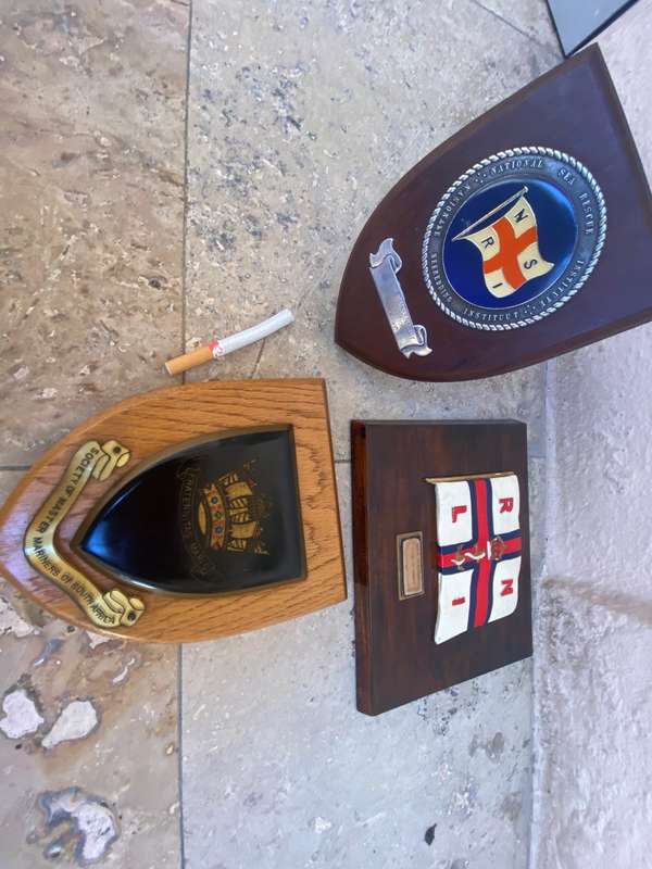 Vintage Nautical wood plaques trophy lot  NSRI RNLI  master mariners wall hangings sea rescue