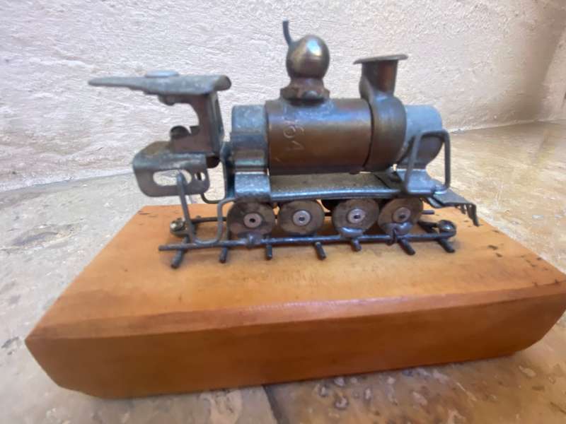 Vintage locomotive choo choo train Knysna souvenir steampunk yellowwood base